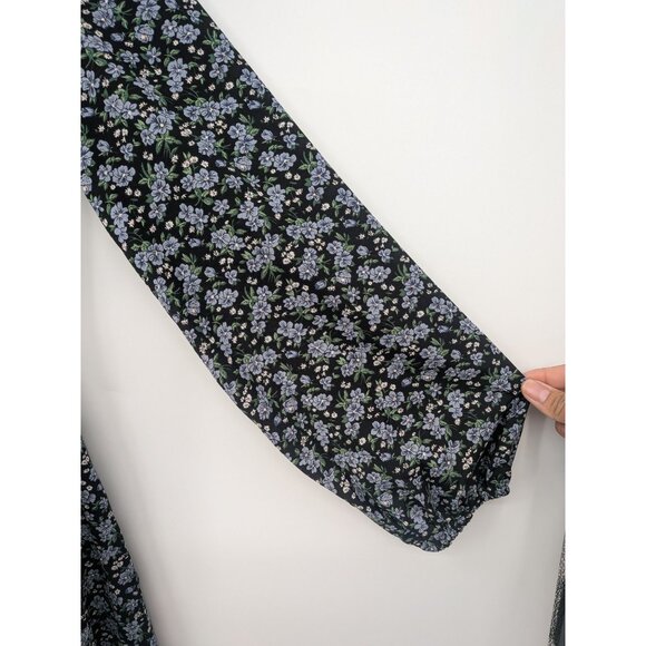 Daisy Street Floral Ditsy Dress Size XS Button Up Prairie Peter Pan Collar Retro - Picture 6 of 13